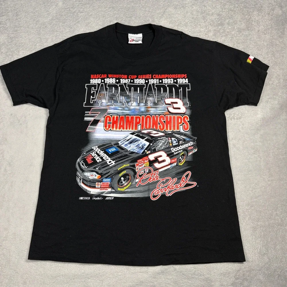 Competitors View Dale Earnhardt NASCAR T-Shirt Mens XL Black 7x Champion Vintage